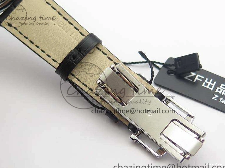 0519 Villeret 6651 SS ZF 1:1 Best Edition White Dial On Black Leather Strap A Practical 8098